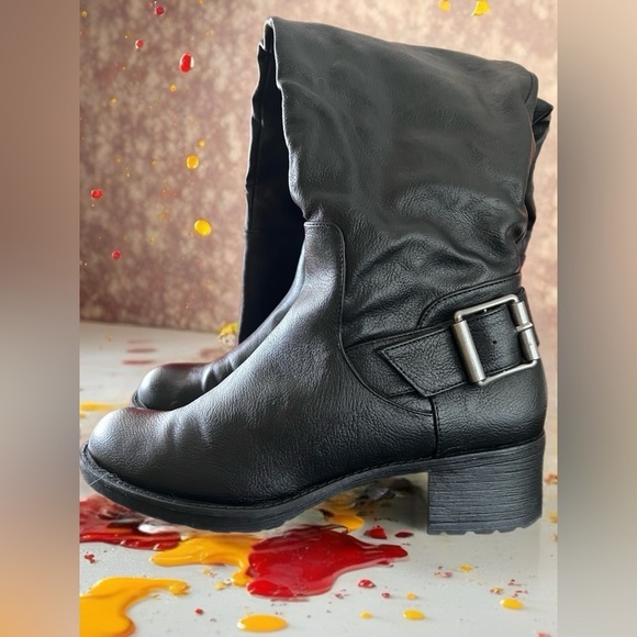 Vera Wang Over the Knee Leather Boots in Black - Style SVEMMABLACK - Size 7.5 - Picture 5 of 16